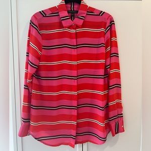 Banana Republic Striped Pink Blouse